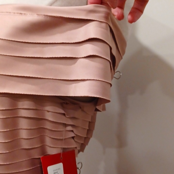 JS Collections Dusty Rose Satin Off the Shoulder Shutter Pleat Gown NEW-… - Picture 9 of 13